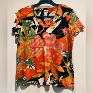 CHICOS ORANGE TROPICAL MOTIF (C-21)